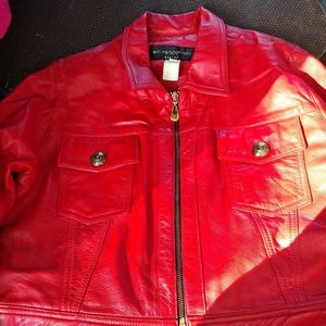St. MAArten Red Leather Jacket